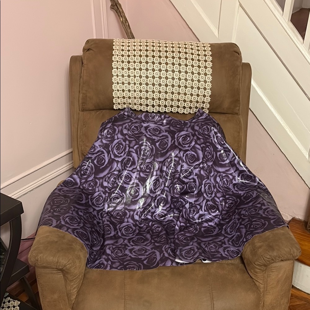 Blackmilk Purple and White Skater Skirt for a Night Out